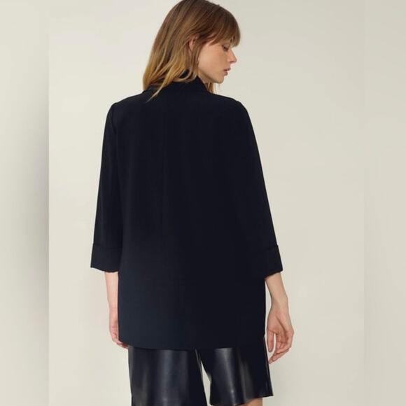 WILFRED | ARITZIA Women's Chevalier Open Front Jacket Satin Black Size 0 - Picture 8 of 16